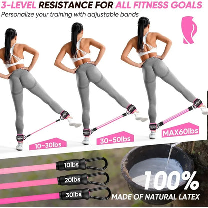 Ankle Resistance Bands with Cuffs Workout Sets for Women Resistance Bands for Working Out Exercise Band for Leg Booty Home Gym