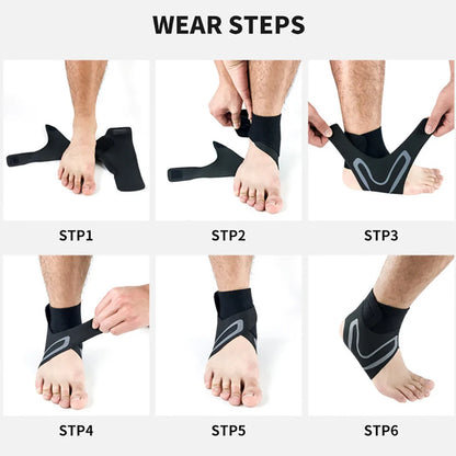 Sports Compression Ankle Support Brace Adjustable Elastic Pain Relief Strap Foot Sprain Breathable Fitness Safety Protector