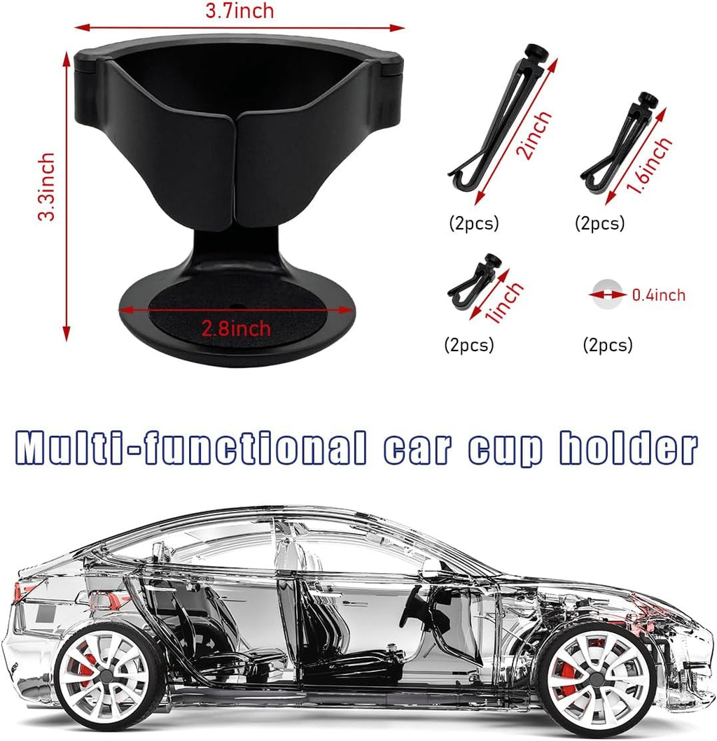 Cup Holder for Car Air Vent, Adjustable Auto Vent Cup Holder Expander with 3 Kinds Mounting Clips, A/C Vent Drink Holder Stand for Coffee, Water, Juice, Tea, Car Accessories