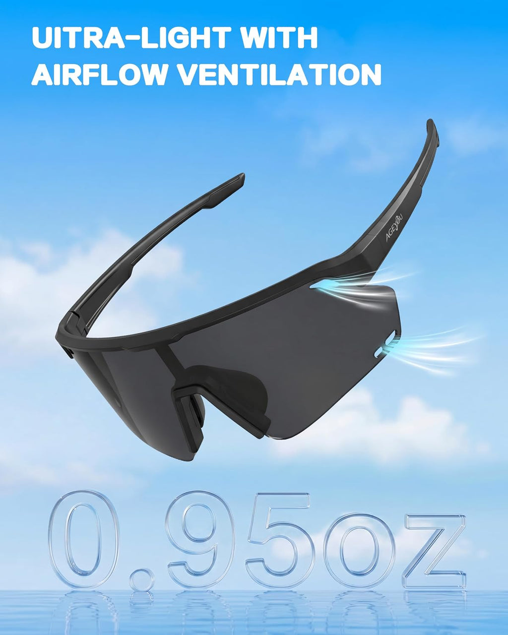 Polarized Sports Sunglasses for Men Women, UV400 Sun Glasses for Running Cycling Fishing Hiking Golf Baseball Gear