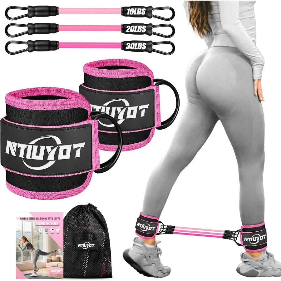 Ankle Resistance Bands with Cuffs Workout Sets for Women Resistance Bands for Working Out Exercise Band for Leg Booty Home Gym