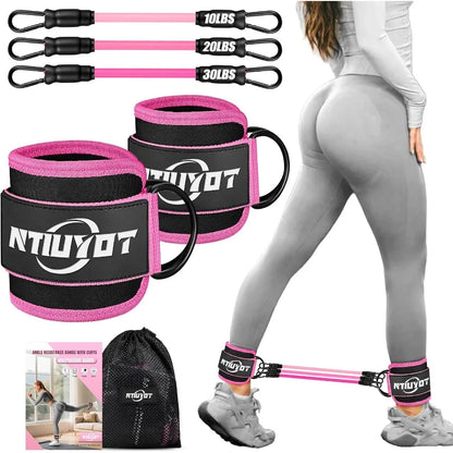 Ankle Resistance Bands with Cuffs Workout Sets for Women Resistance Bands for Working Out Exercise Band for Leg Booty Home Gym