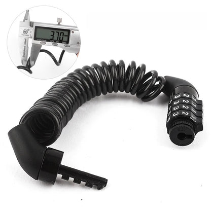 Helmet Lock Anti-Theft 4 Digit Password MTB Road Bike Locks for Scooter Motorcycle Portable Cycling Bicycle Cable Lock