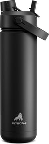 26 Oz Insulated Water Bottle with 2-In-1 Straw and Spout Lid, Keep Cold 24H, Leak-Proof, Fits in Car Cup Holder, Stainless Steel Water Bottle for Sports, Travel, and School (Dark Knight)