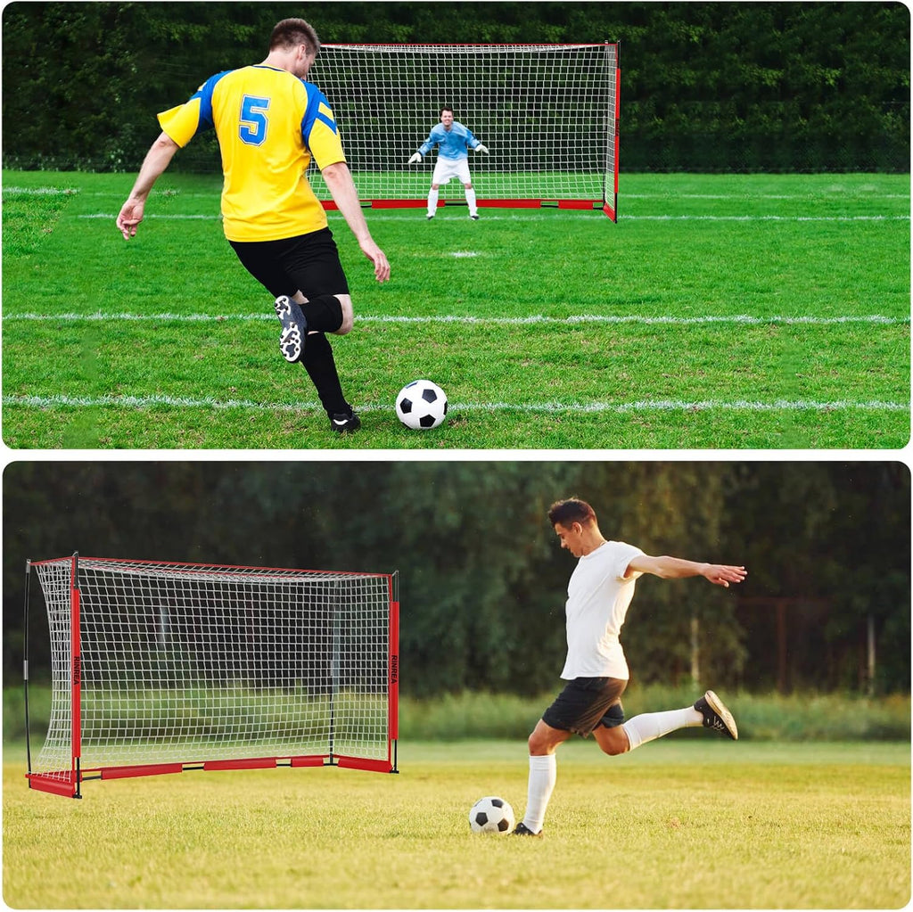 Portable Soccer Goal, Soccer Nets for Backyard with Agility Ladder | 12X6Ft/14X7Ft, Quick Setup & Disassemble, Stability & Durability, Team & Goalie Training, Carry Bag, Ground Nails