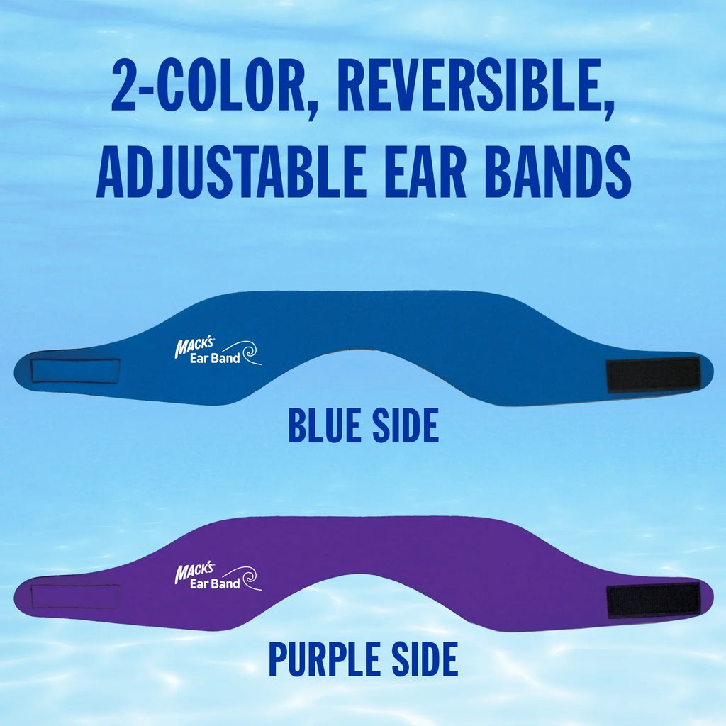 Mack’S Swimming Headband, Best Swimmer’S Headband - Doctor Recommended to Keep Water Out and Hold Ear Plugs in - Official Swimming Ear Band of USA Swimming