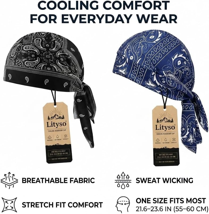 Elastic Cycling Sports Cap Skull Caps Bandana Stretch Cooling Headscarf Paisley Cool Helmet Wrap Pirate Scarves Hat