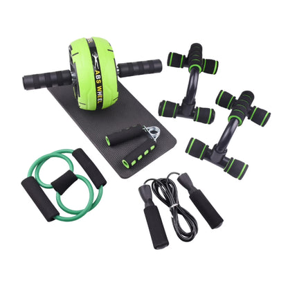 Abs Roller Wheel Indoor Fitness Equipment Set Home Gym Workout Chest Expander Green
