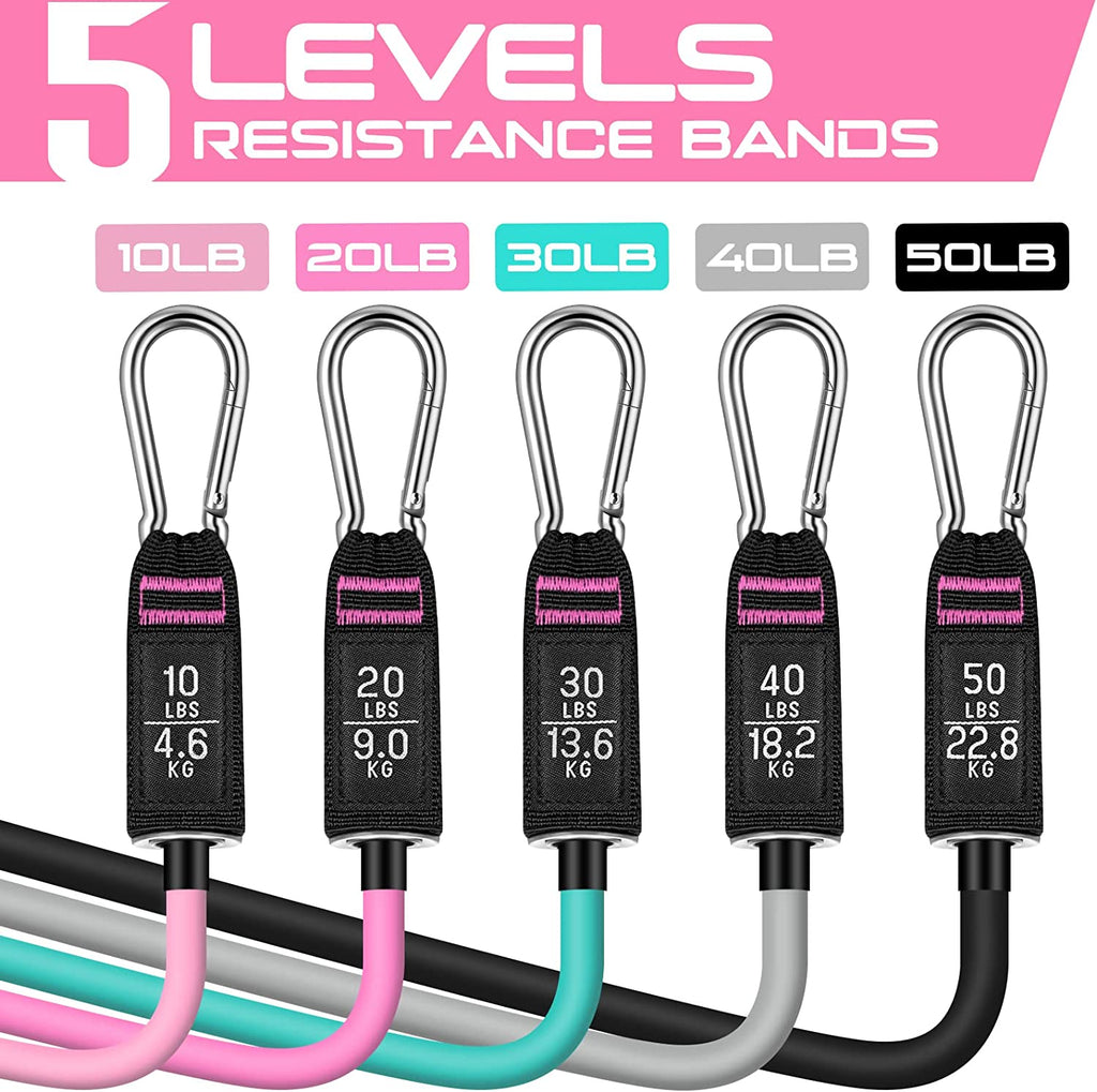 Resistance Bands for Working Out, 150LBS Exercise Bands, Workout Bands, Resistance Bands Set with Handles for Men Women, Legs Ankle Straps