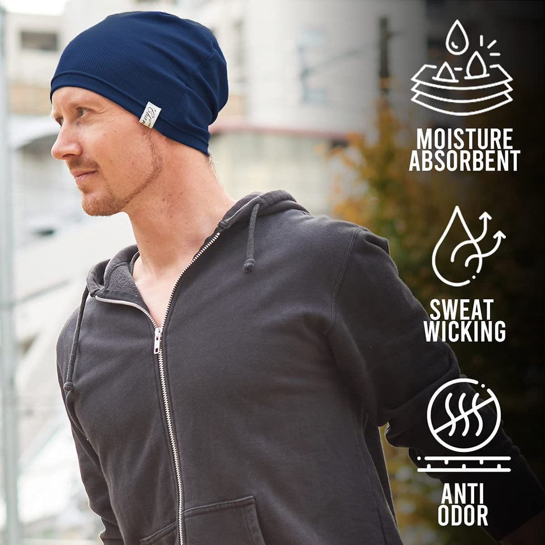 Mens &amp; Womens Running Sports Beanie, Sweat-Wicking Uv-Blocking Helmet Liner Gym Cap &amp; Cycling Hat