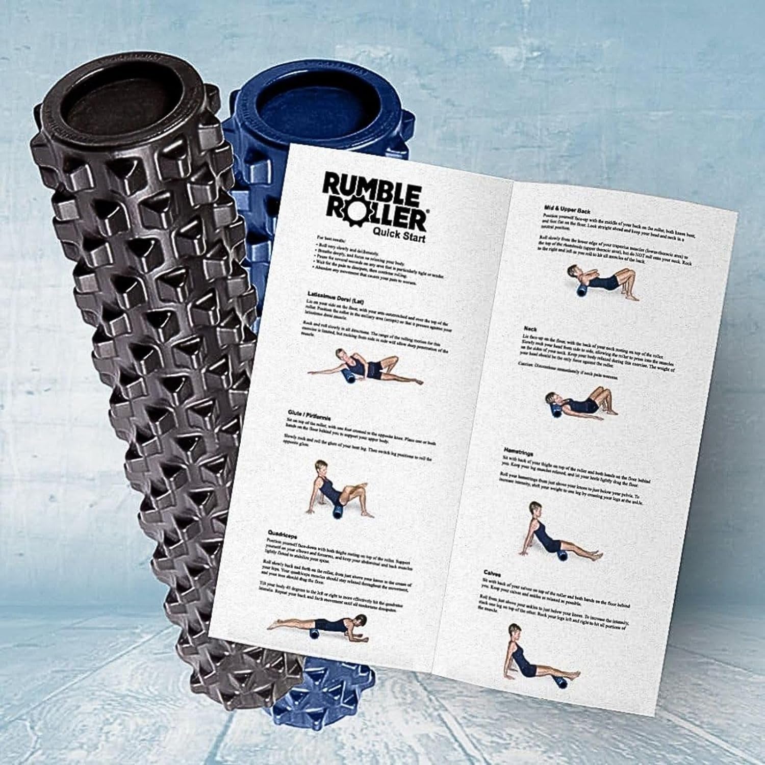 Rumbleroller Original Textured Foam Roller - Deep Tissue, Self Myofacial Release Massage Therapy Roller (Rumbleroller 12" Compact Size Original Foam Roller)