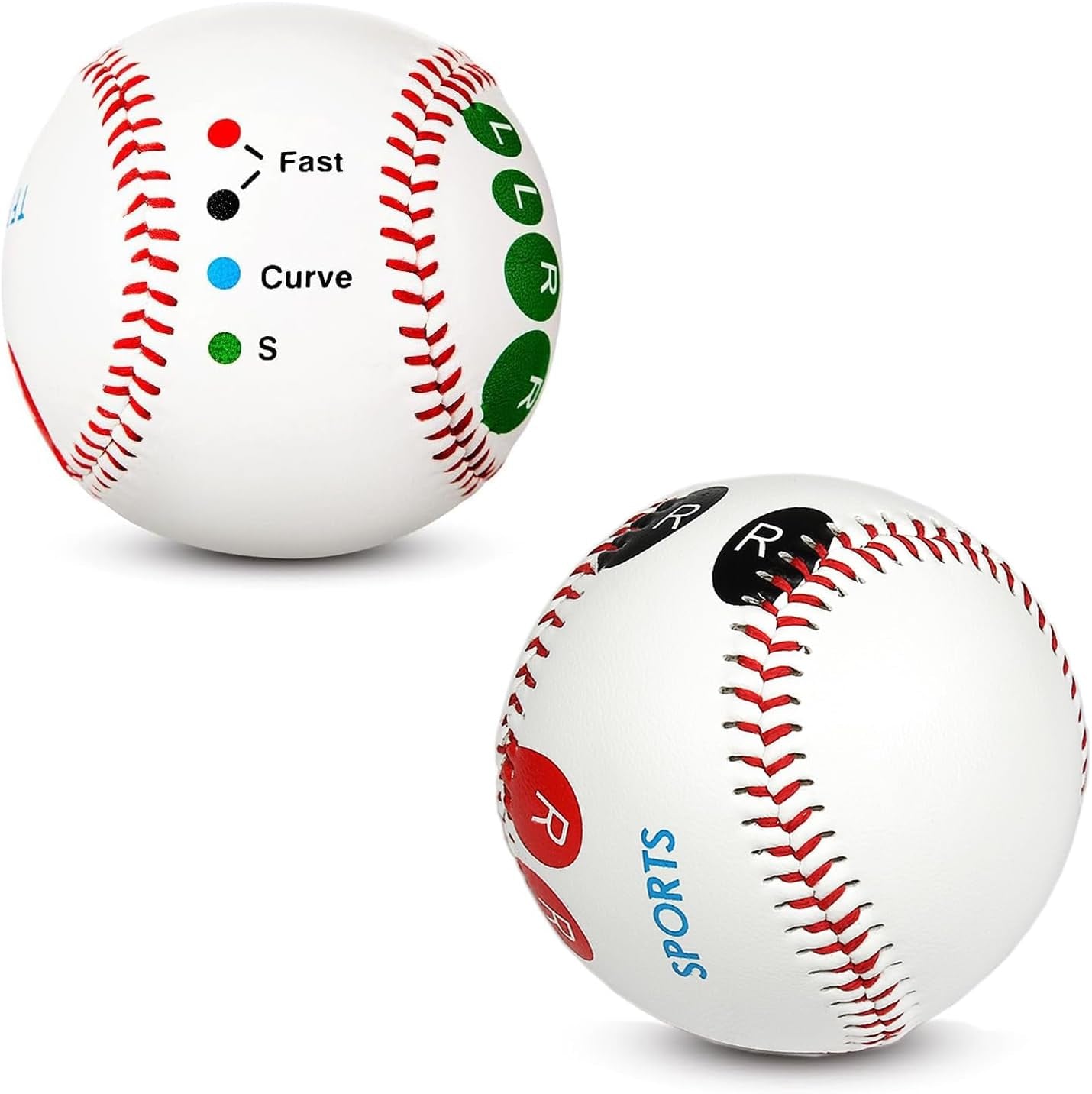2 PCS Pitch Practice,Training Baseball Pitching Grip Pitch Practice,Finger Placement Markers Baseball Training Equipment for Teenagers Beginners to Learn Multiple Baseball Grips.-Soft/Hard