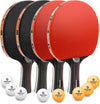 Ping Pong Paddles Sets-Portable Table Tennis Paddle with Balls, Storage Case Premium Table Tennis Racket for Indoor & Outdoor Games