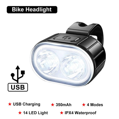 Bike Lights Front Rear Bicycle Lighting Cycling USB Rechargeable Flashlight for Bicycle Light Mountain Bike Back Lantern Lamp