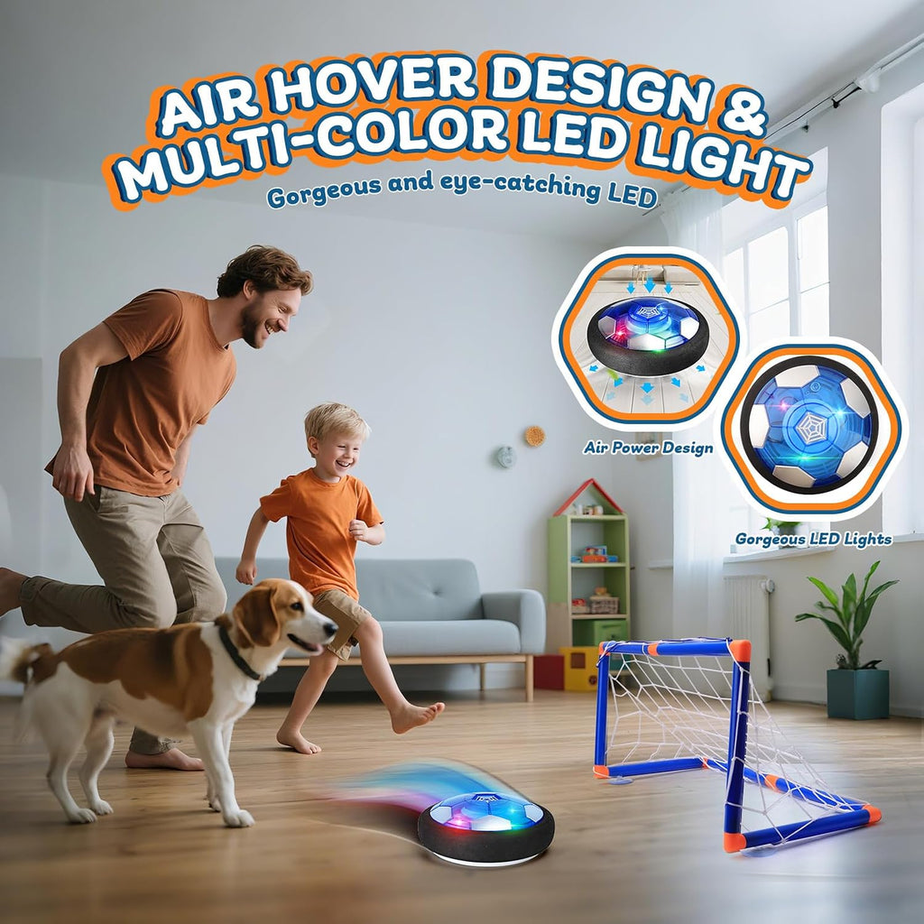 3-In-1 Hover Soccer Ball, Kids Toddler Hockey Set with LED Lights,Indoor Outdoor Toys for Kids, Soccer Gift for Boys 6-8 8-12, Birthday,Kids, Boys Girls Age 6, 7, 8, 9, 10, 11, 12