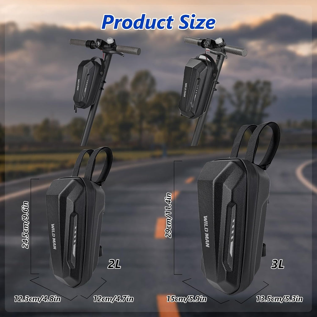 Scooter Storage Bag, 2L Large Capacity Scooter Handlebar Bag, EVA Handlebar Waterproof Front Bag for Carrying Phone, Wallet, Repair Tools, Charger Tools