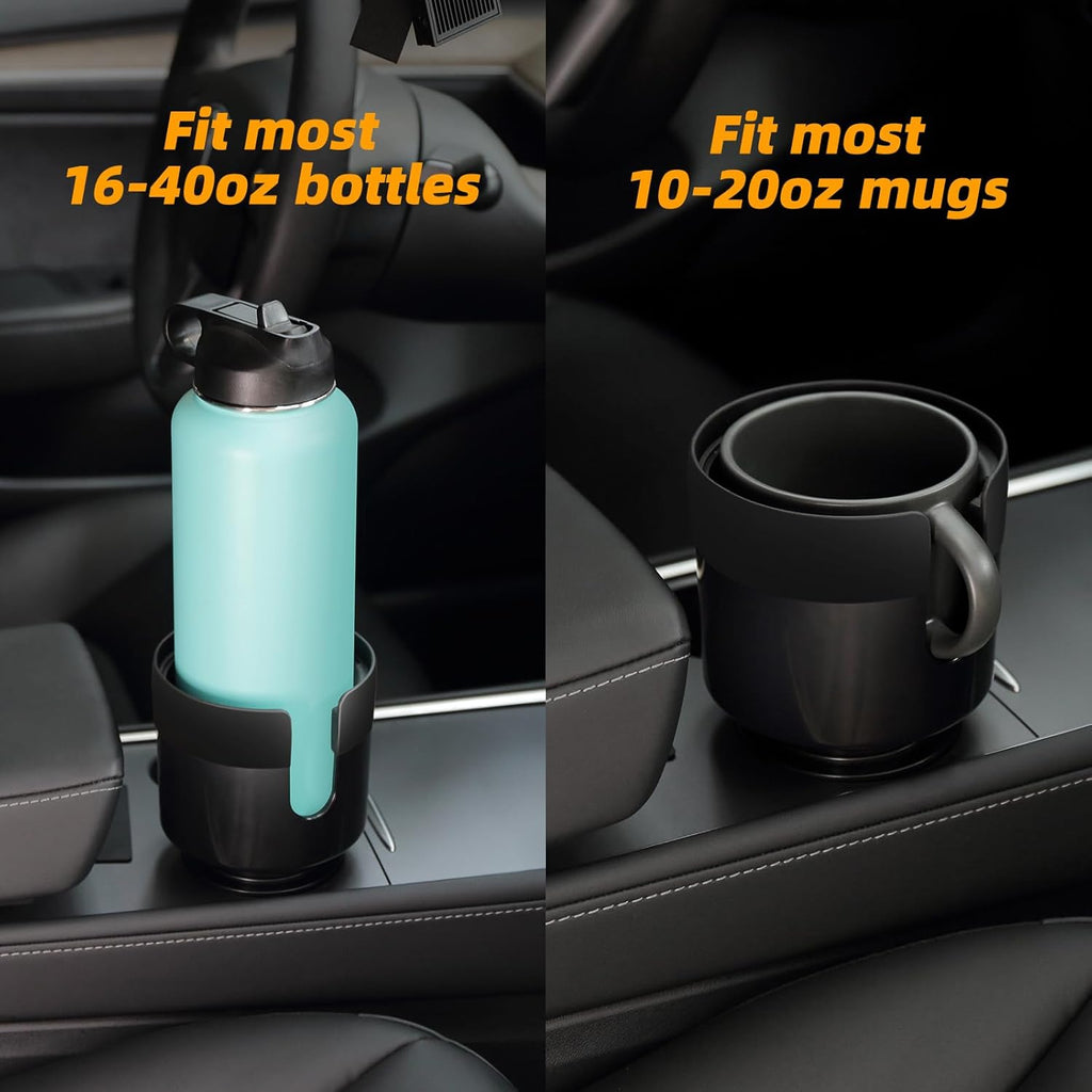 Car Cup Holder Expander, Extender for Car with Adjustable Base | Cup Holder Adapter, Fits Yeti 24/36/46Oz, Owala 12/24/40Oz, Large Bottles and Mugs in 3"-3.9" (16-40Oz)