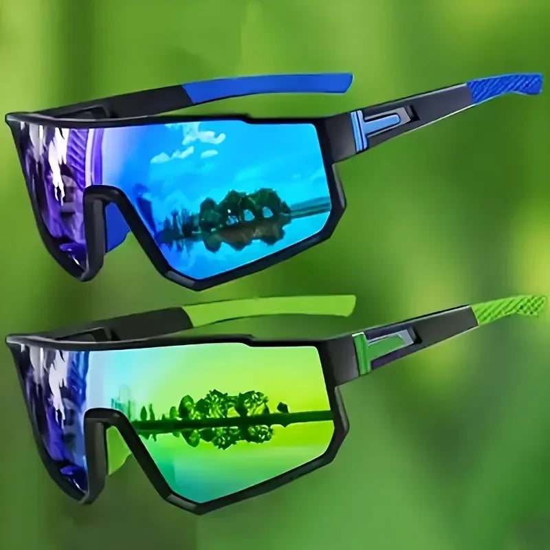 2Pcs Outdoor Cycling Sunglasses Men Road Driving Bike Glasses Sports Mountain Climbing Women Bicycle Cycling UV400 Goggles