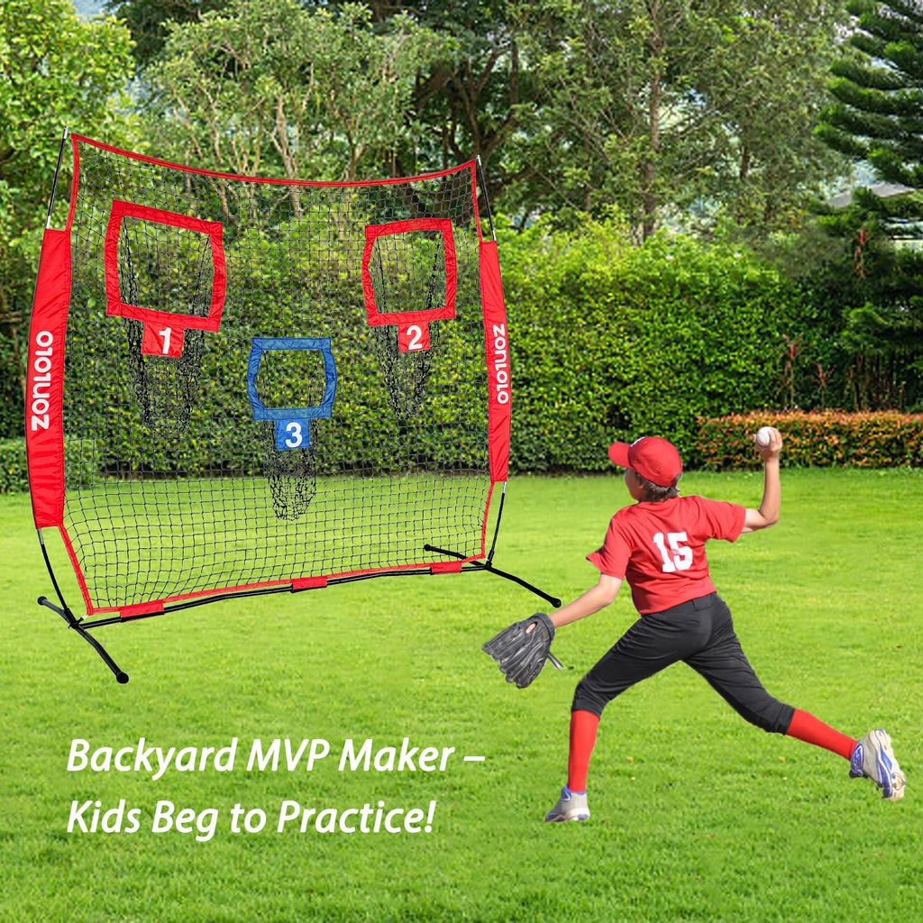 6X6Ft Football Training Net, Football Throwing Net with 3 Target Pockets, Portable QB Throwing Practice Equipment with Small Carry Bag,Most Suitable for Kids
