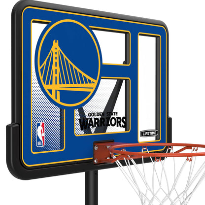 NBA Golden State Warriors 44" Portable Basketball Hoop with Wheels - 7.5 to 10 Ft Adjustable Height