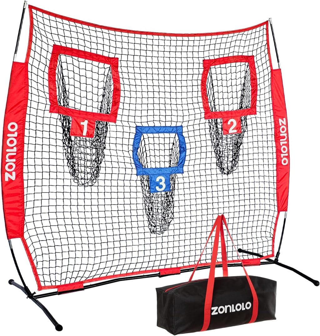 6X6Ft Football Training Net, Football Throwing Net with 3 Target Pockets, Portable QB Throwing Practice Equipment with Small Carry Bag,Most Suitable for Kids