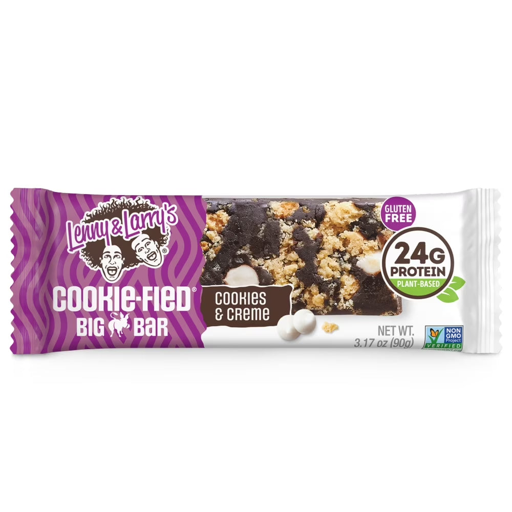 Cookie-Fied Big Bar Cookies &amp; Creme, Plant-Based Protein Bar, Gluten-Free, Vegan and Non-Gmo, 12 Count