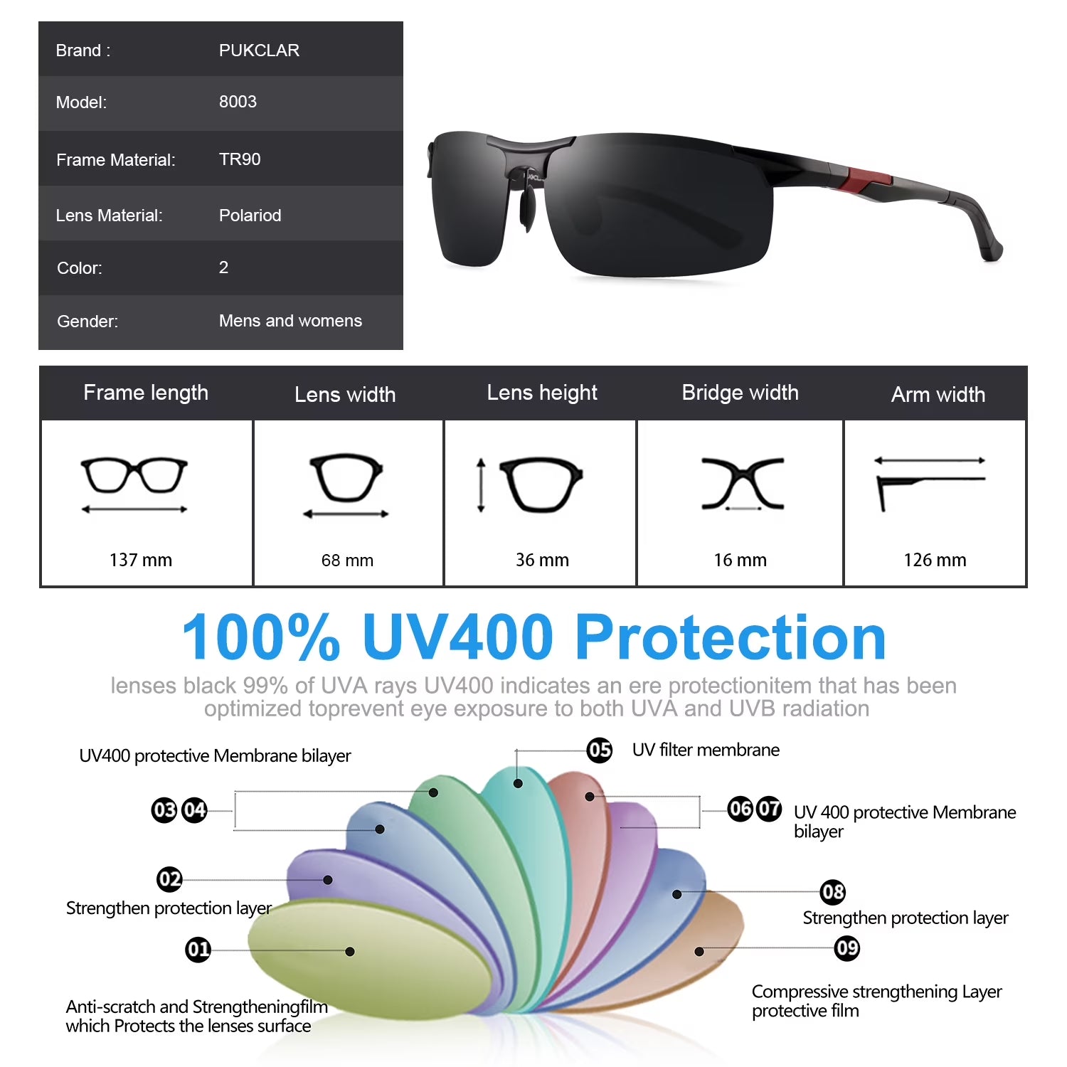 Mens Driving Sunglasses Polarized Sports Sunglasses Al-Mg Metal Frame Cycling Fishing Golf Goggles