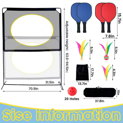 Portable Pickleball with Net 5 Ft. X 7 Ft. Pickleball System Pickleball Game Sets Fun Games for Adults and Family