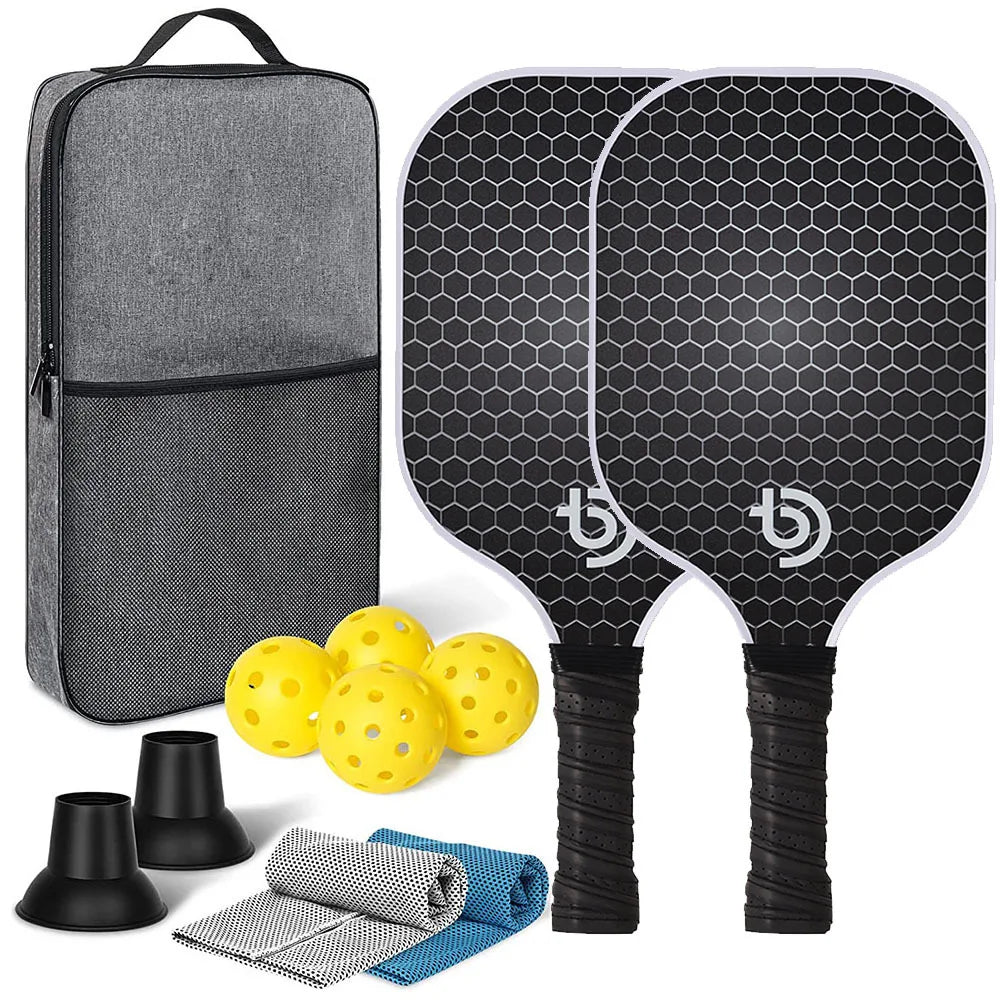 Pickleball Paddles Set-Graphite Carbon Fiber Usapa Approved Lightweight Racquets Set Indoor and Outdoor Exercise for All Ages