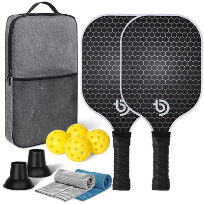 Pickleball Paddles Set-Graphite Carbon Fiber Usapa Approved Lightweight Racquets Set Indoor and Outdoor Exercise for All Ages