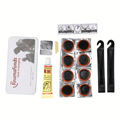 Bicycle Flat Tire Repair Kit Tool Set Portable Tyre Repair Rubber Patch Kit Glue Set Bike Inner Tube Puncture Patch Repair Tool