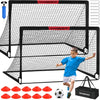 Soccer Goal, 2 of 6'X4' Kids Soccer Goals for Backyard Set, Portable Pop up Soccer Net, Practice Soccer Training Equipment with Ball, Cones for Toddler,Youth Sports Outdoor Games Yard Play