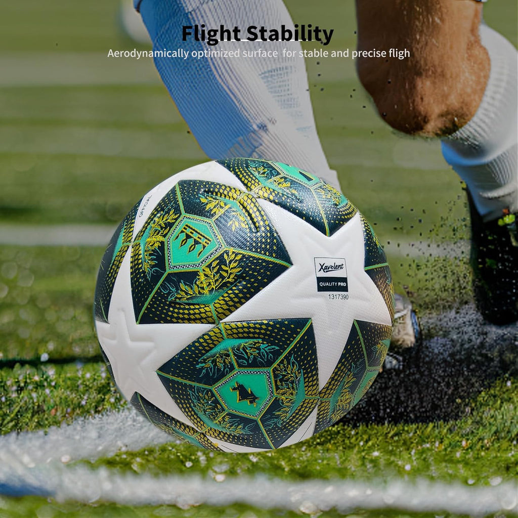 Professional Soccer Ball Size 5,4 | Thermal Bonded Waterproof PU Match-Quality Training Ball with Pump