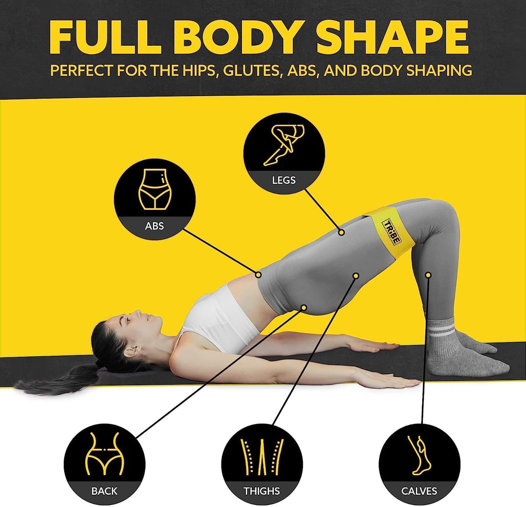 Fabric Resistance Bands for Working Out, 5-Band Set for Legs and Glutes | Booty Bands for Women and Men, 5 Resistance Levels, for Glute Activation, Hip Training, Squats, Lunges and Physical Therapy