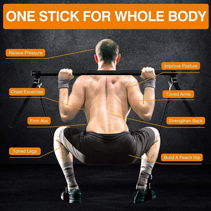 Adjustable Pilates Bar Kit with Resistance Bands,Portable Yoga Exercise Sticks&amp;2 Sets Stackable Resistance Bands for Toning Muscle,Legs,Butt.Stretched Fusion Pilates Home Gym,Full Body Workout