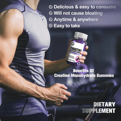 Creatine Monohydrate Gummies for Women &amp; Men, Boost Focus, Strength, and Endurance, Gluten-Free, Non-Gmo, 4 Grams of Creatine per Serving , 60 Gummies