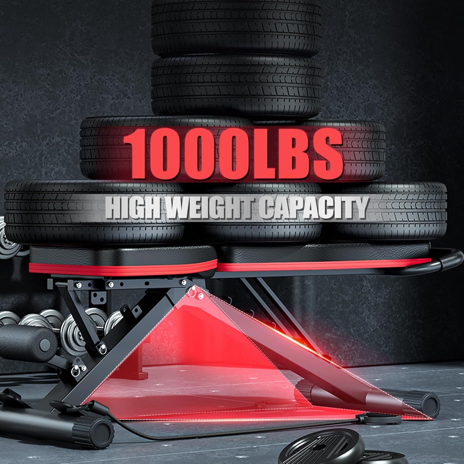 Adjustable Weight Bench, Workout Benches with Leg Extension, Foldable Incline Decline Bench Press,Full Body Strength Training Equipment for Home Gym