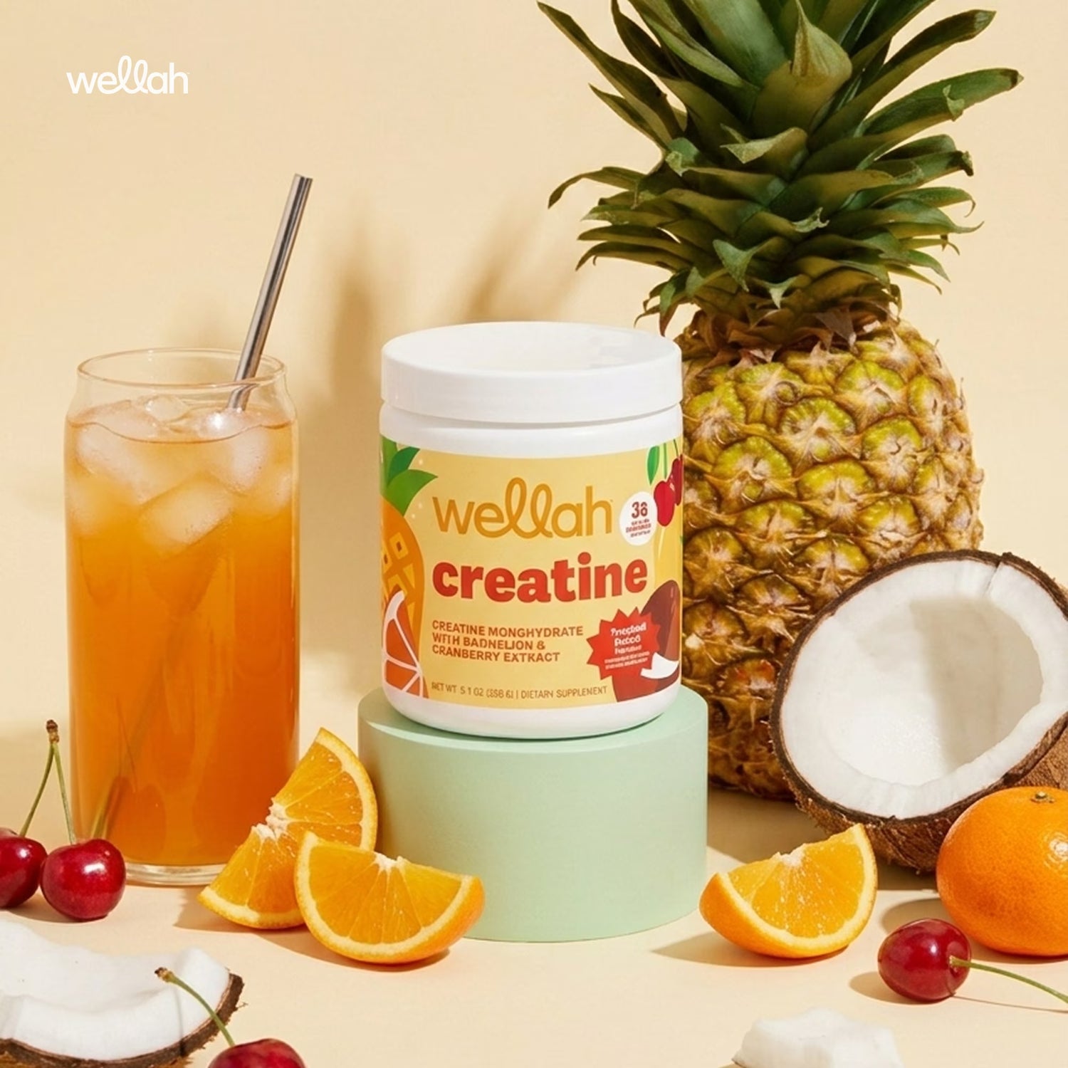 Creatine for Women (50 Servings, Tropical Punch) - Creatine Monohydrate with Dandelion &amp; Cranberry Extract