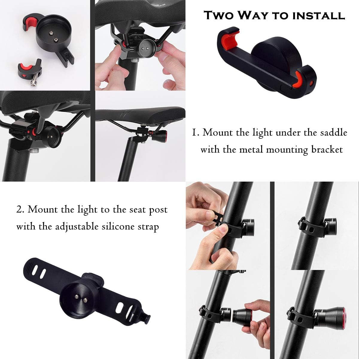 Smart Brake Sensing Rear Bike Lights, Auto Light Sensing Bike Tail Light, IPX6 Waterproof, Ultra Bright LED Taillights, Rechargeable Safety Road Back Bicycle Lights for Night Riding
