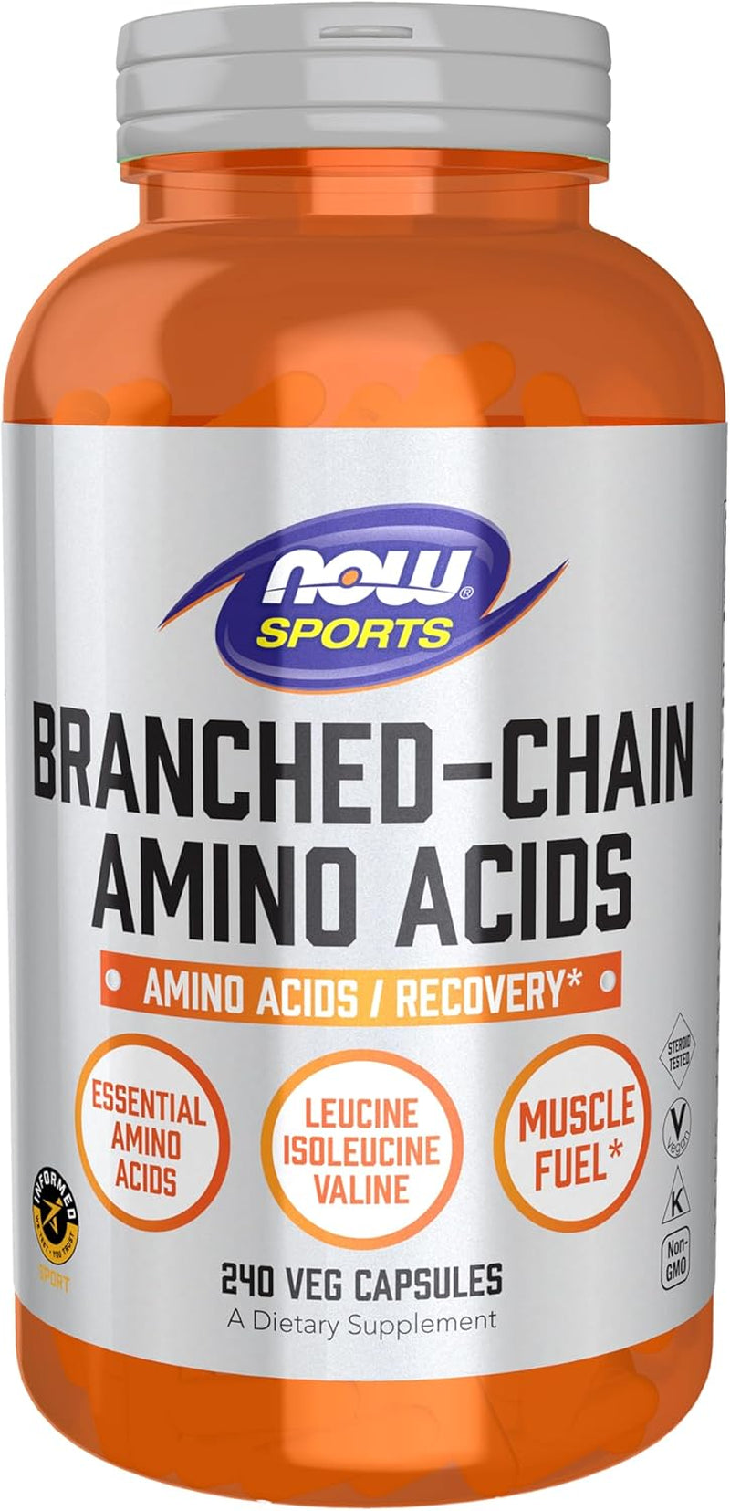 Sports Nutrition, Branched Chain Amino Acids, with Leucine, Isoleucine and Valine, 240 Veg Capsules