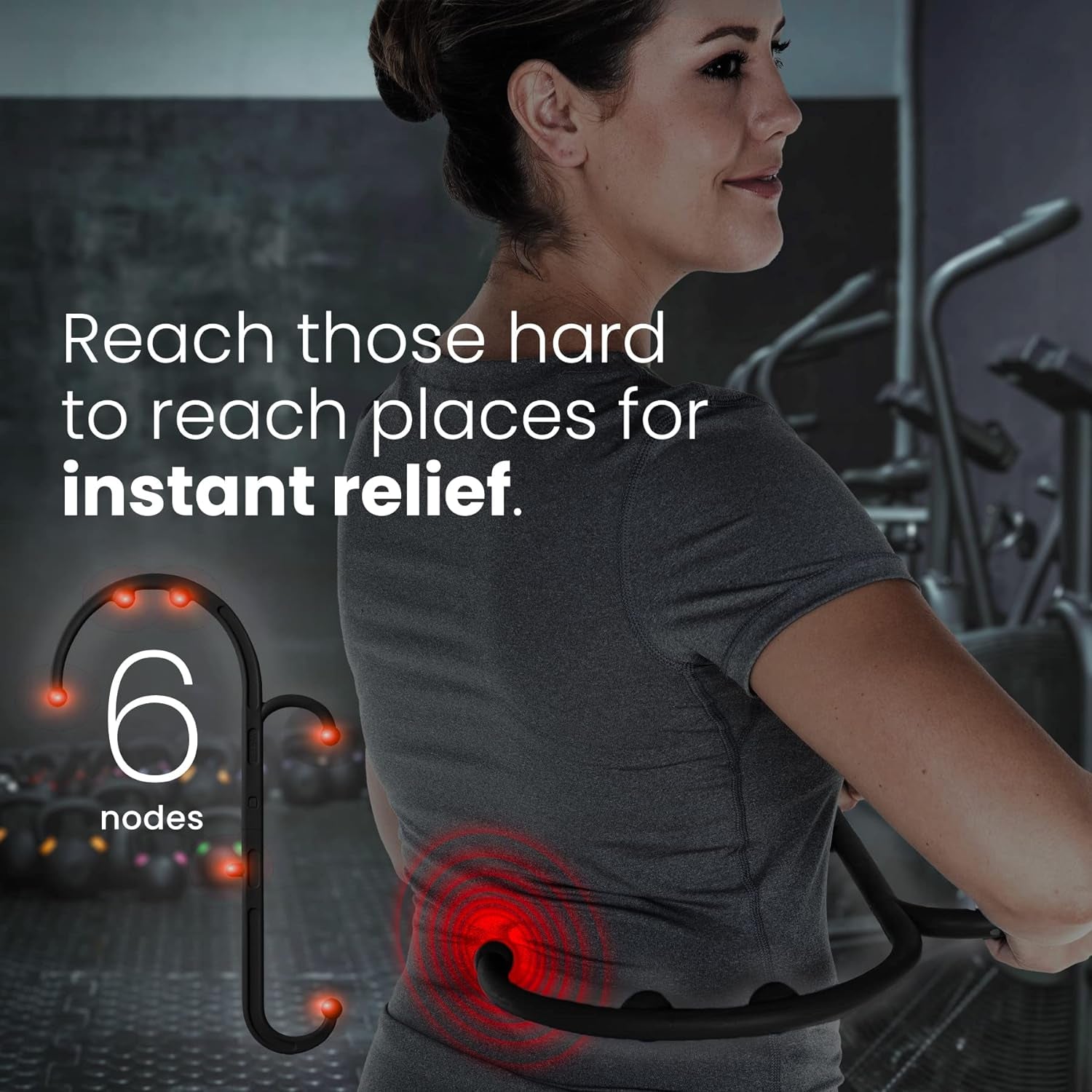 Back Massager Trigger Point Cane, Deep Tissue Back Neck Massager Black | Pain Relief Tool, Reaches between Shoulder Blades, Bpa-Free, Trigger Point Massage Tool for Full Body, Shoulders, Legs