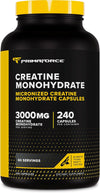 Creatine Monohydrate Capsules (3,000Mg) 240 Capsules | Gluten Free and Gmo-Free
