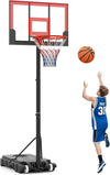 Basketball Hoop Outdoor, Portable 3.3-7 FT Height Adjustable Goal System with Wheels Shatterproof Backboard, Fillable Base for Kids Youth Teens Adults Driveway Backyard Pool Indoor