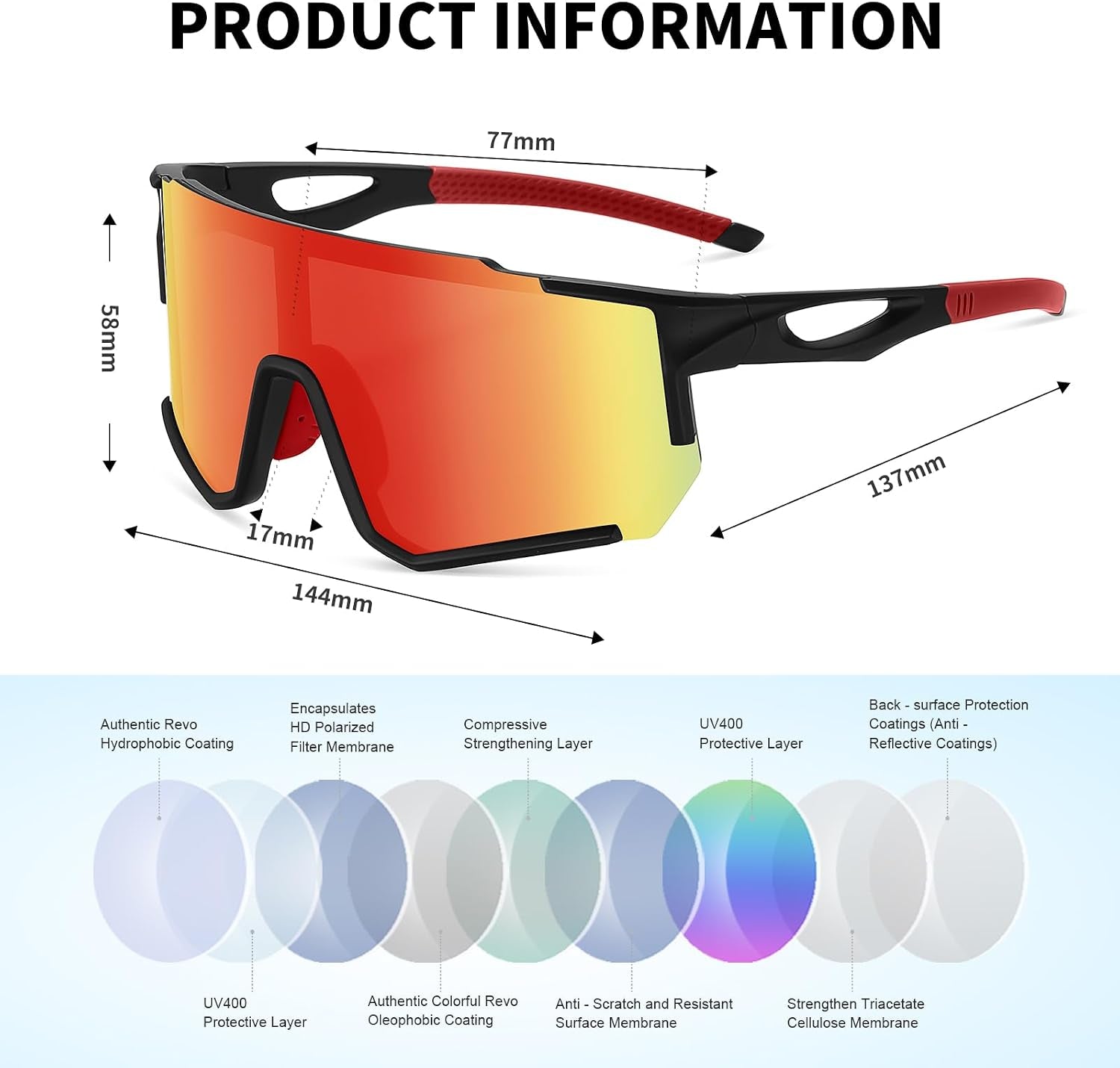 Polarized Cycling Sunglasses for Men Women UV Protection with Myopia Clip Baseball Biking Running MTB Sun Glasses