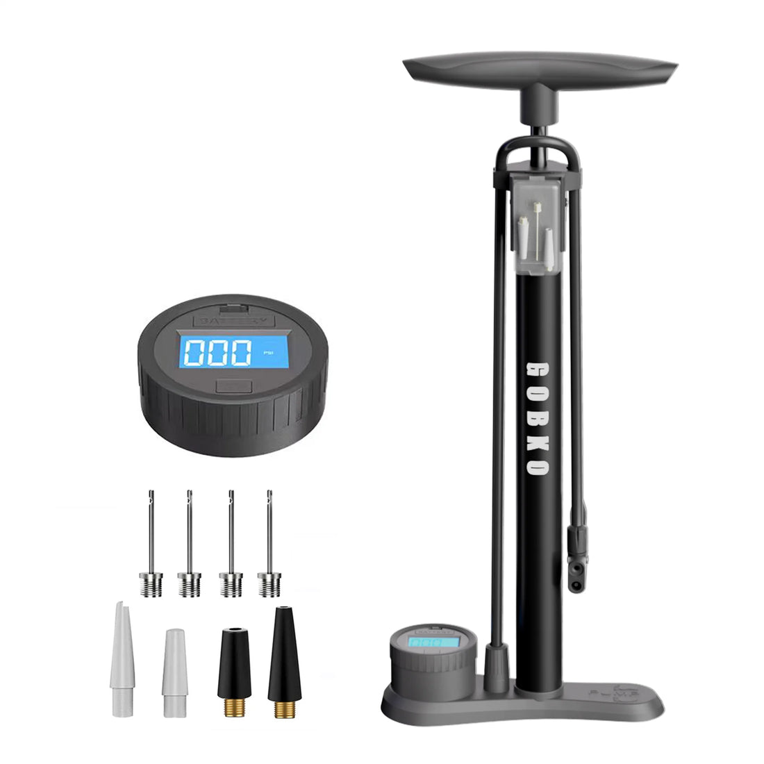 Bike Pump Bicycle Floor Pump with Digital Gauge,Bicycle Pumps with Presta and Schrader Tire Pump Multifunctional Air Pump for Road Bike MTB Sports Balls Pump High Pressure 160Psi &amp; 11Bar