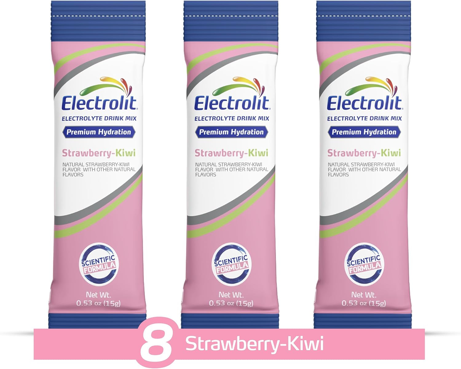 Electrolytes Powder Packets, Strawberry Kiwi 8 Pack, Powdered Hydration Packets for Dehydration & Rehydration, Post Workout Flavored Hydrating Drink Mix, Gluten Free Water Enhancer Sticks | Powdered Electrolyte Packets, Dehydration & Rehydration, Post Workout, Flavored Drink Mix, Gluten Free Water Enhancer Sticks