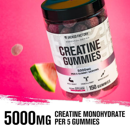 Creatine Monohydrate Gummies 5G Daily Dose (1G per Gummy) - Creatine Gummy for Men and Women, Vegan-Friendly, Travel-Friendly, Third-Party Tested - 150 Gummies, Watermelon