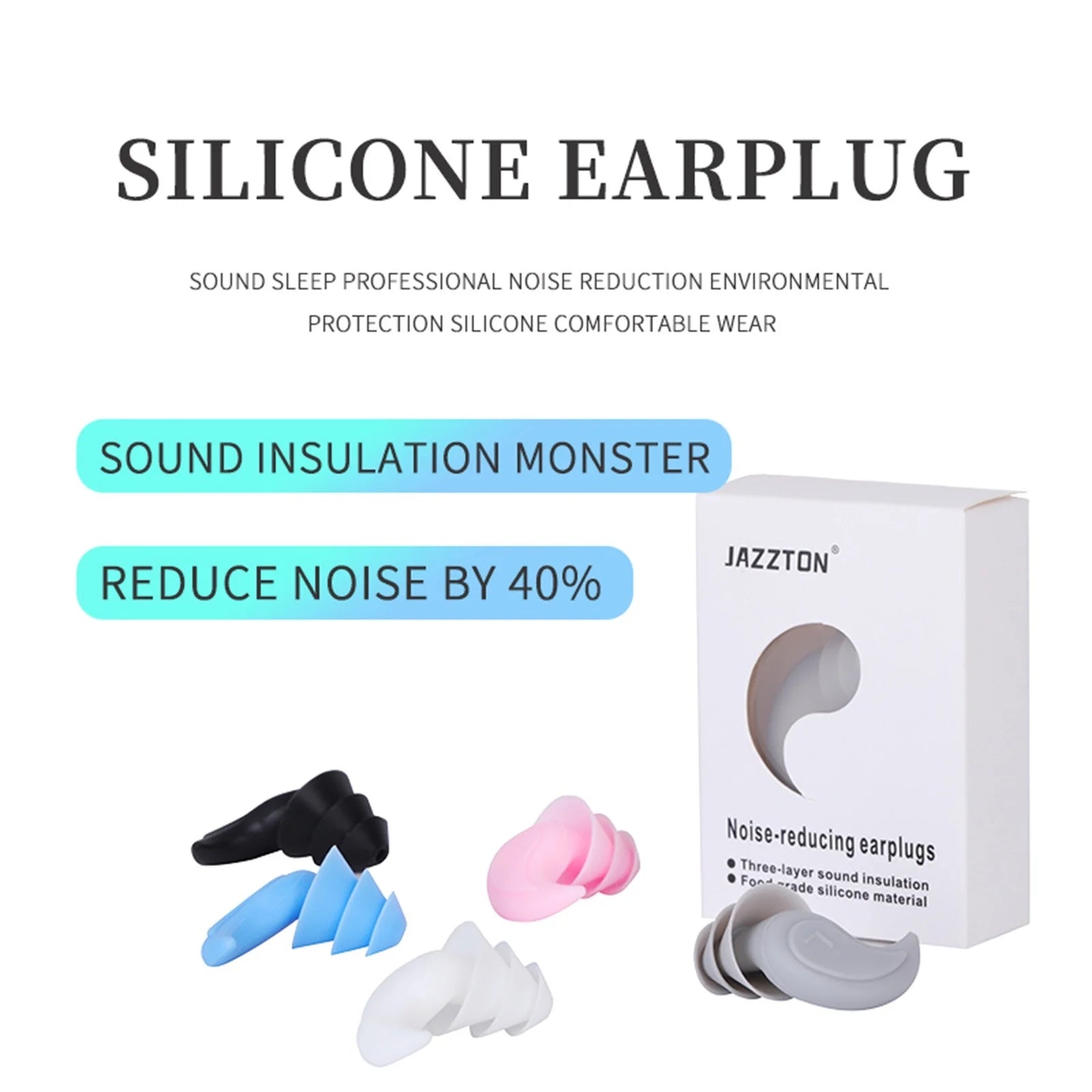 Waterproof Swimming Ear Plugs for Adults, Reusable Soft Silicone Swim Earplugs for Surfing, Diving, Pool, Showering and Other Water Sports, Keep Water Out and Ear Protection