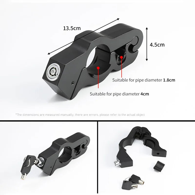 Motorcycle Lock Heavy Duty for Grip Lock Throttle Lock Brake Locks anti Theft Locks Front Brake on Dirt Bike Moped Scooter Lock