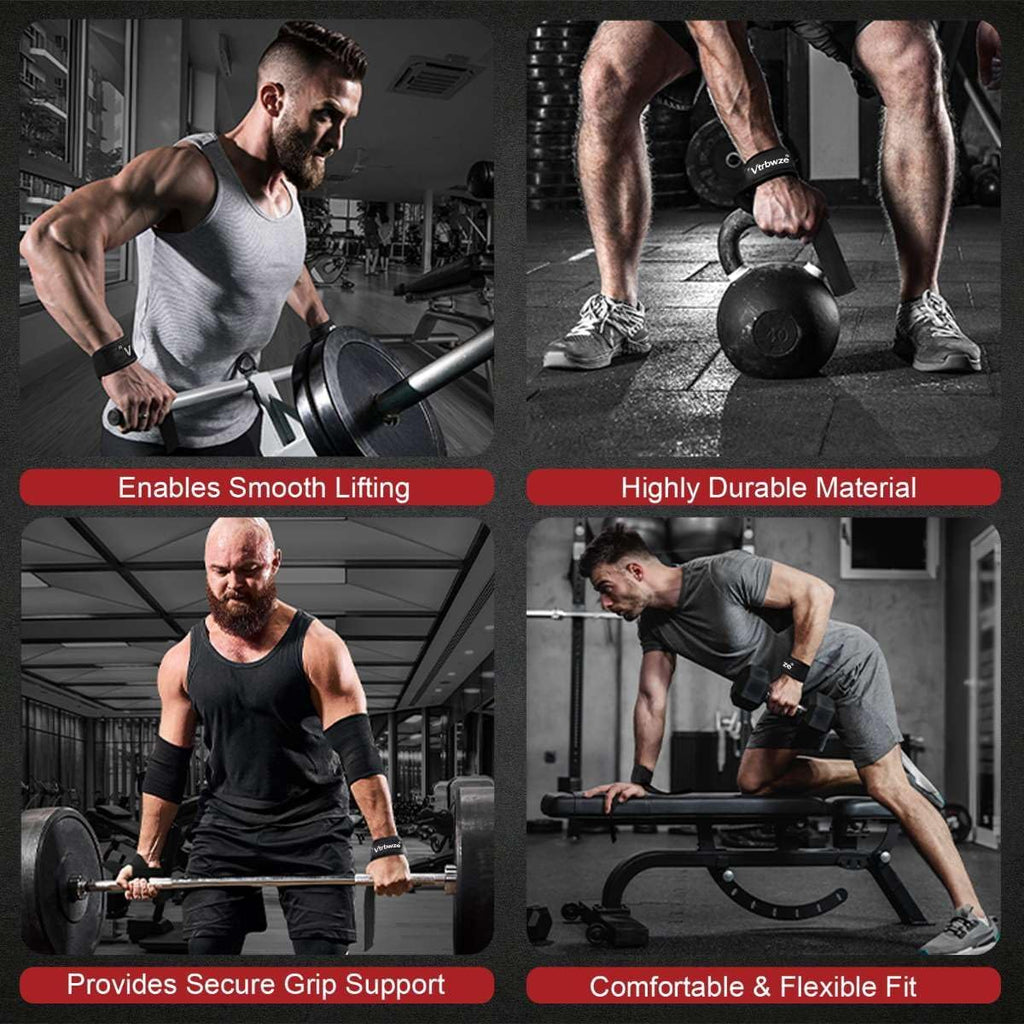 Gym Lifting Straps for Weightlifting & Deadlift - Non-Slip Silicone Grip, Padded Wrist Support for Bodybuilding, Workout & Strength Training, Unisex Design for Men & Women